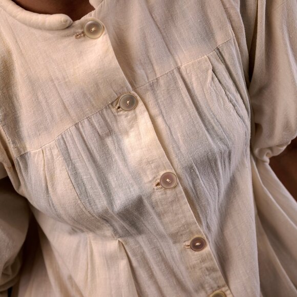 Vintage Boho Chic Casual Hand-painted Cotton Dress Made in India - Picture 7 of 9